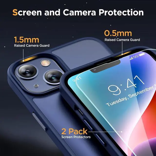 Alt view image 6 of 7 - Entronix Bundle Compatible with iPhone 15 Plus - [Magnetic] Translucent Matte Case & 2 Clear Screen Protectors