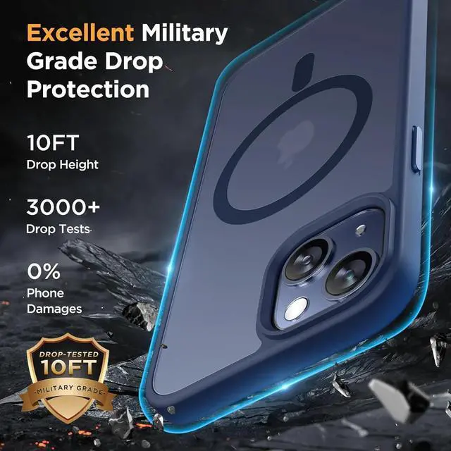 Alt view image 7 of 7 - Entronix Bundle Compatible with iPhone 15 Plus - [Magnetic] Translucent Matte Case & 2 Clear Screen Protectors
