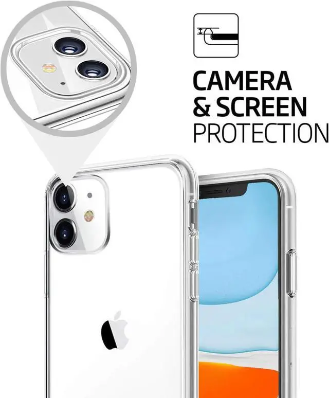 Alt view image 4 of 5 - Entronix Case Compatible with iPhone 11 - [Hard Back] Thick Clear