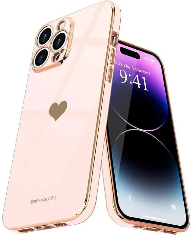 Alt view image 3 of 7 - Entronix Case Compatible with iPhone 14 Pro Max - [Flexible] Luxury Glossy Heart