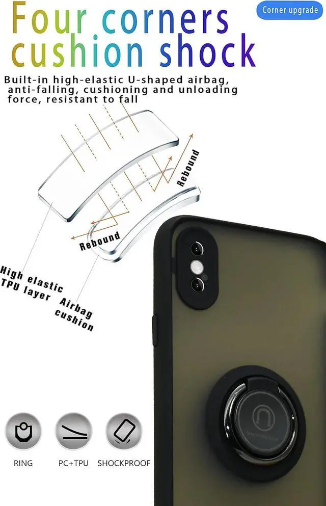 Alt view image 5 of 7 - Entronix Case Compatible with iPhone X/XS - Matte Gripstand