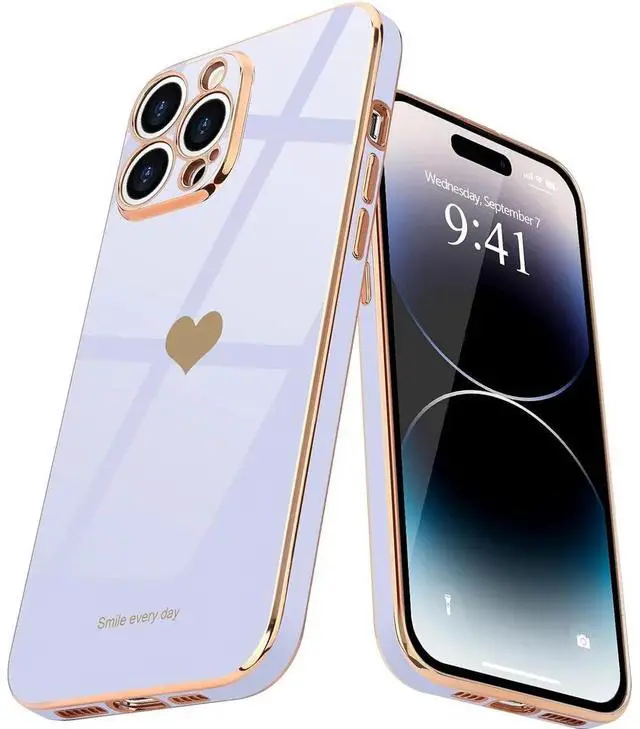 Main image of Entronix Case Compatible with iPhone 14 Pro Max - [Flexible] Luxury Glossy Heart