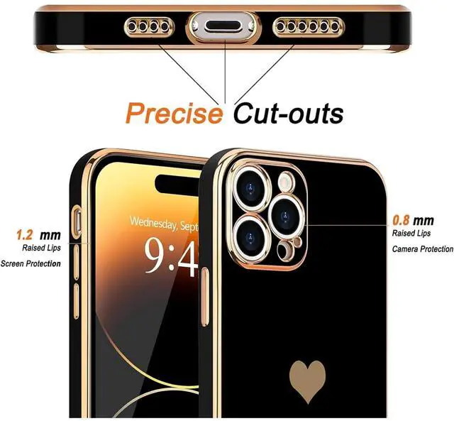 Alt view image 5 of 7 - Entronix Case Compatible with iPhone 14 Pro Max - [Flexible] Luxury Glossy Heart