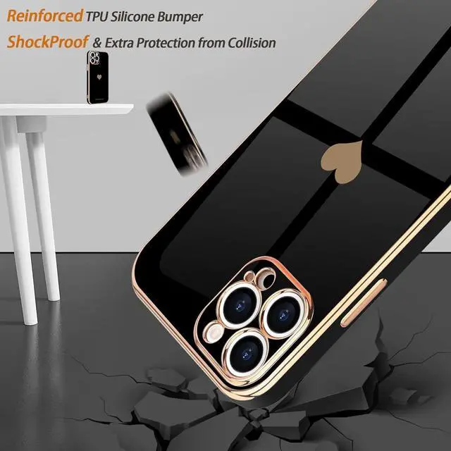 Alt view image 7 of 7 - Entronix Case Compatible with iPhone 14 Pro Max - [Flexible] Luxury Glossy Heart