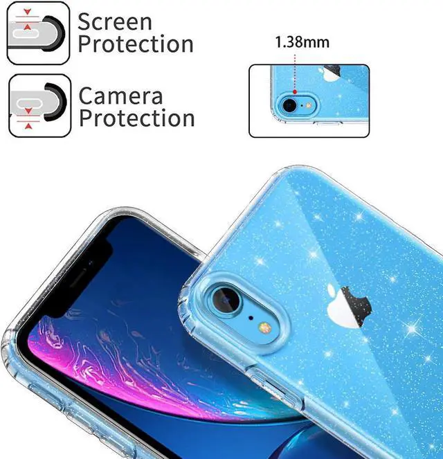 Alt view image 3 of 5 - Entronix Case Compatible with iPhone XR - [Hard Back] Glitter Clear