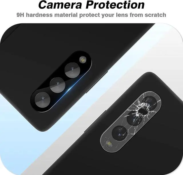 Alt view image 3 of 5 - Entronix Clear Camera Lens Protector Compatible with Galaxy Z Fold3 - 3-Piece Combo