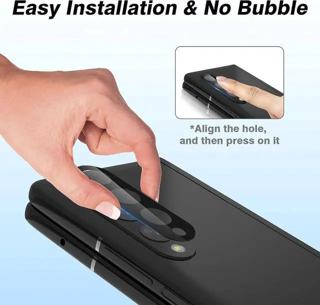 Alt view image 4 of 5 - Entronix Clear Camera Lens Protector Compatible with Galaxy Z Fold3 - 3-Piece Combo
