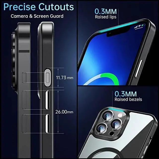 Alt view image 7 of 7 - Entronix [Magnetic] Case Compatible with iPhone 13 - [Clear Back] Soft Matte Frame