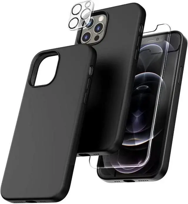 Alt view image 2 of 7 - Entronix Bundle Compatible with iPhone 13 Pro Max - Liquid Silicone Case, 1 Clear Screen Protector & 1 Camera Lens Protector