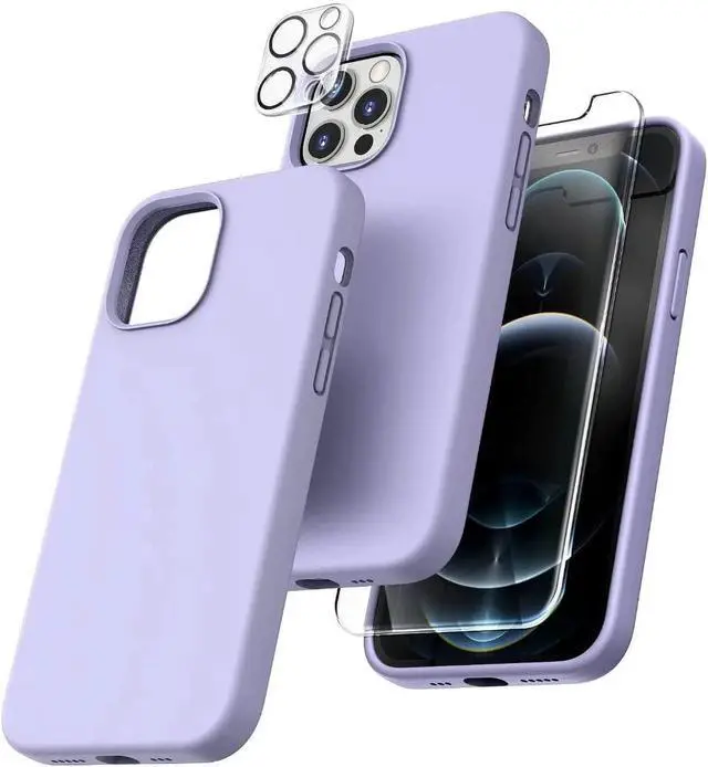 Alt view image 4 of 7 - Entronix Bundle Compatible with iPhone 13 Pro Max - Liquid Silicone Case, 1 Clear Screen Protector & 1 Camera Lens Protector
