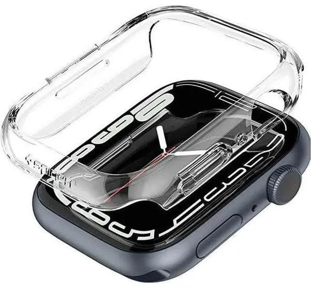 Alt view image 3 of 7 - Entronix Case Compatible with iWatch Series 9/8/7, 45mm - Hard Cover w/ Built-In Screen Protector