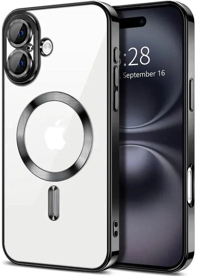 Alt view image 2 of 7 - Entronix [Magnetic] Case Compatible with iPhone 16 - [Clear Back] Luxury Glossy Cover
