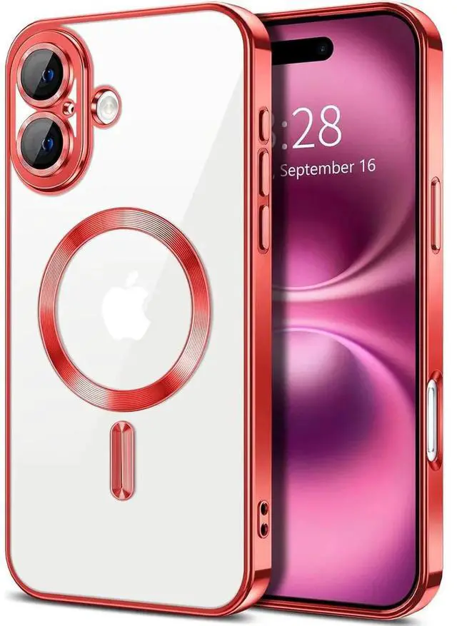 Main image of Entronix [Magnetic] Case Compatible with iPhone 16 - [Clear Back] Luxury Glossy Cover