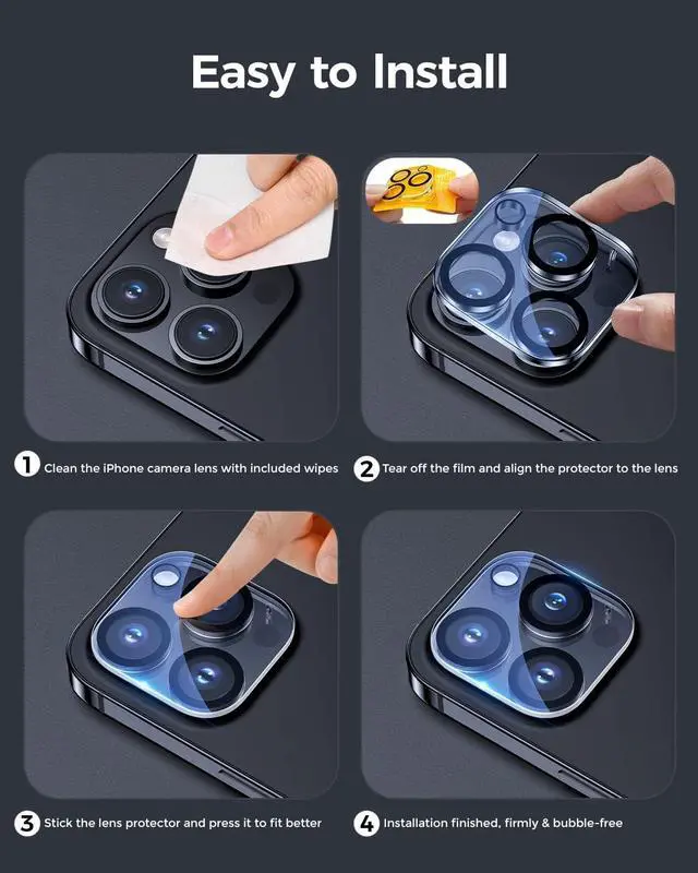 Alt view image 3 of 6 - Entronix Clear Camera Lens Protector Compatible with iPhone 13 Mini - 3-Piece Combo