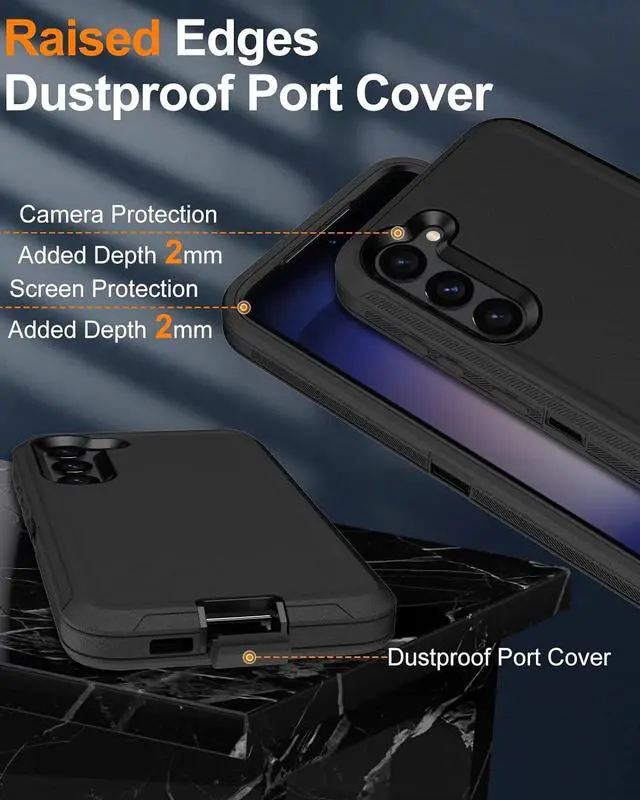 Alt view image 6 of 7 - Entronix Bundle Compatible with Galaxy S23 Plus - Heavy Duty Case & 1 Clear Screen Protector
