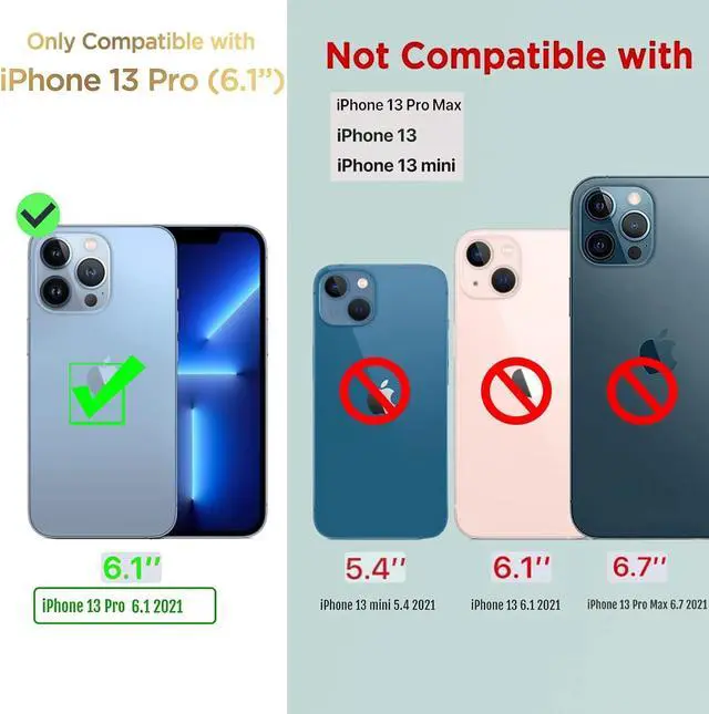 Alt view image 2 of 5 - Entronix Bundle Compatible with iPhone 13 Pro - Heavy Duty Case & 2 Clear Screen Protectors