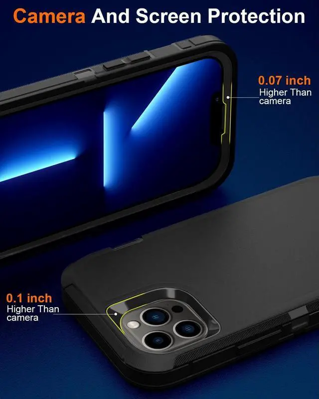 Alt view image 4 of 5 - Entronix Bundle Compatible with iPhone 13 Pro - Heavy Duty Case & 2 Clear Screen Protectors