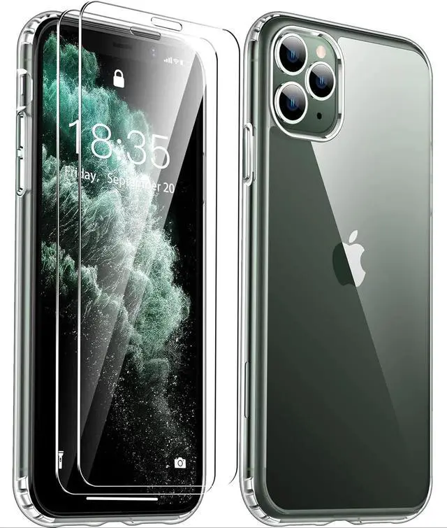 Main image of Entronix Bundle Compatible with iPhone 11 Pro - [Hard] Clear Case & 2 Clear Screen Protectors