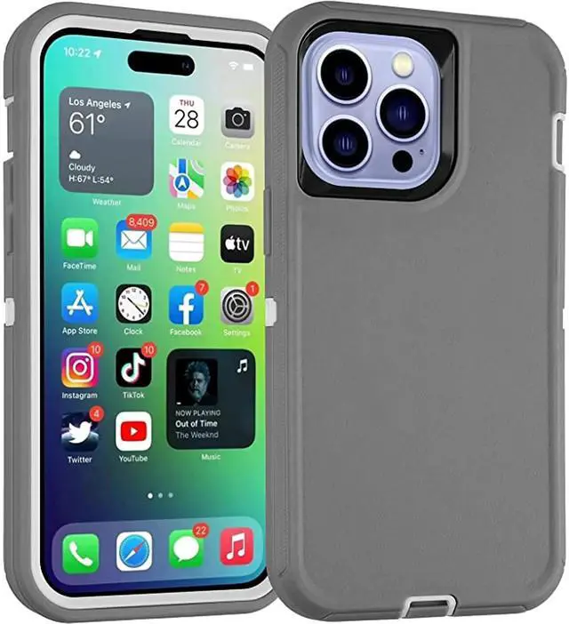 Alt view image 12 of 12 - iPhone 14 Pro Max Heavy Duty Case {Shock Proof,Shatter Resistant, Protective Rubber with 3 Layer Shell Case Compatible for Apple iPhone 14 Pro Max 6.7 in, 2022 Release} Color Blue