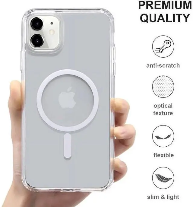 Alt view image 5 of 6 - Entronix [Magnetic] Case Compatible with iPhone 11 - [Hard Back] Slim Clear