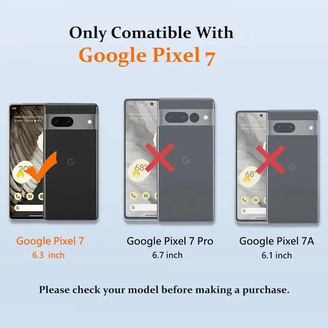 Alt view image 2 of 6 - Entronix Clear Screen Protector Compatible with Pixel 7 - 2 Piece Combo