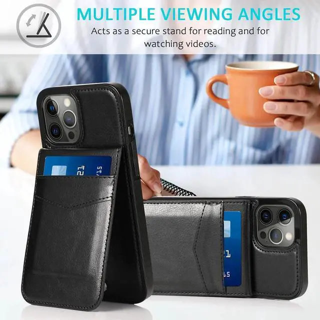 Alt view image 7 of 7 - Entronix Case Compatible with iPhone 16 - [6 Slot Card Holder] Slim Leather Wallet