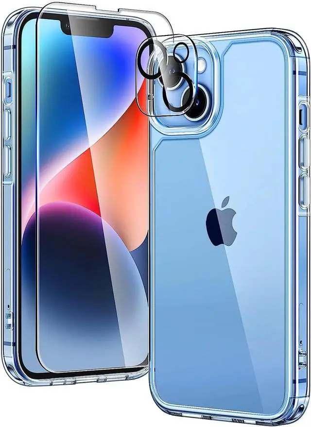 Main image of Entronix Bundle Compatible with iPhone 14 Plus - [Hard] Clear Case, 1 Clear Screen Protector & 1 Camera Lens Protector