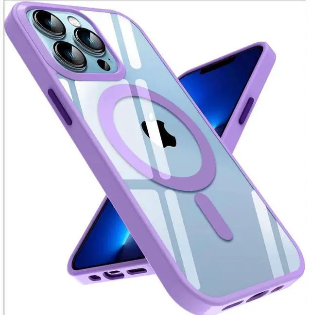 Alt view image 5 of 7 - Entronix [Magnetic] Case Compatible with iPhone 14 Pro - [Clear Back] Soft Matte Frame