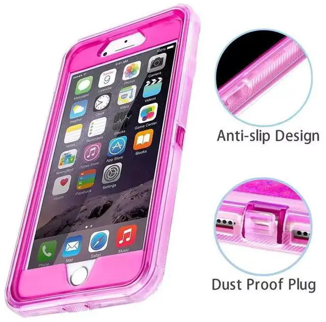 Alt view image 5 of 7 - Entronix Case Compatible with iPhone 8/7/SE - Liquid Glitter Triple-Layer Heavy Duty Protection
