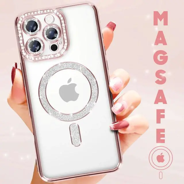 Alt view image 4 of 7 - Entronix [Magnetic] Case Compatible with iPhone 16 Pro - [Clear Back] Luxury Diamonds