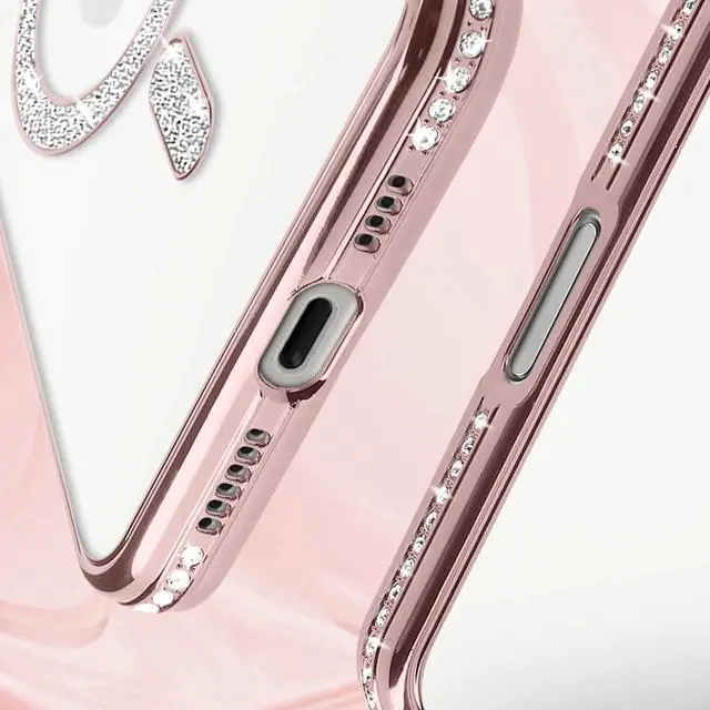 Alt view image 7 of 7 - Entronix [Magnetic] Case Compatible with iPhone 16 Pro - [Clear Back] Luxury Diamonds