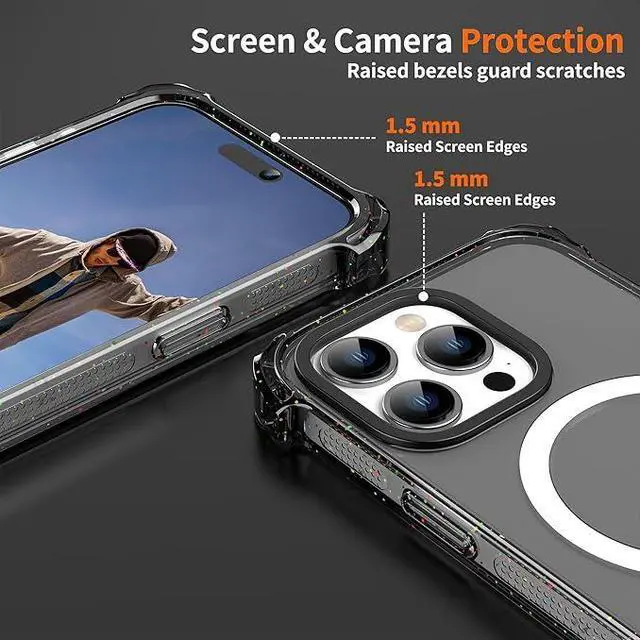 Alt view image 6 of 7 - Entronix [Magnetic] Case Compatible with iPhone 16 - Clear Bounce Frame