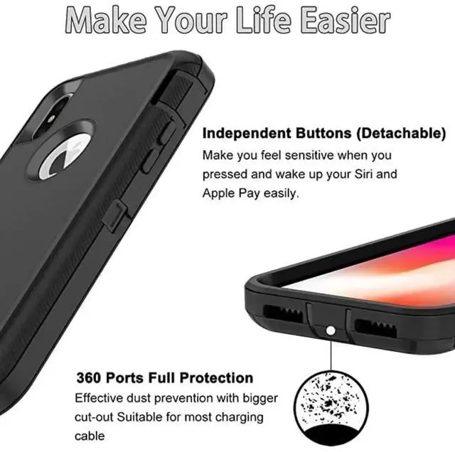 Alt view image 10 of 11 - iPhone X/XS Heavy Duty Case - Black