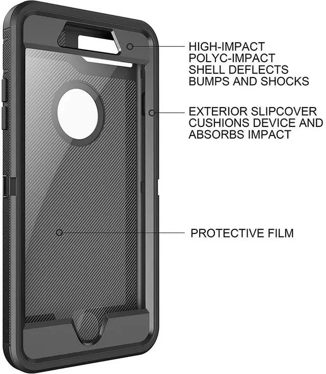 Alt view image 4 of 8 - iPhone 7 Plus and iPhone 8 Plus Heavy Duty Defender Case - Black