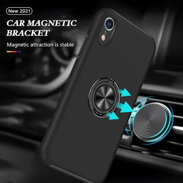 Alt view image 7 of 7 - Entronix Case Compatible with iPhone XR - 360º Circular Ring Gripstand