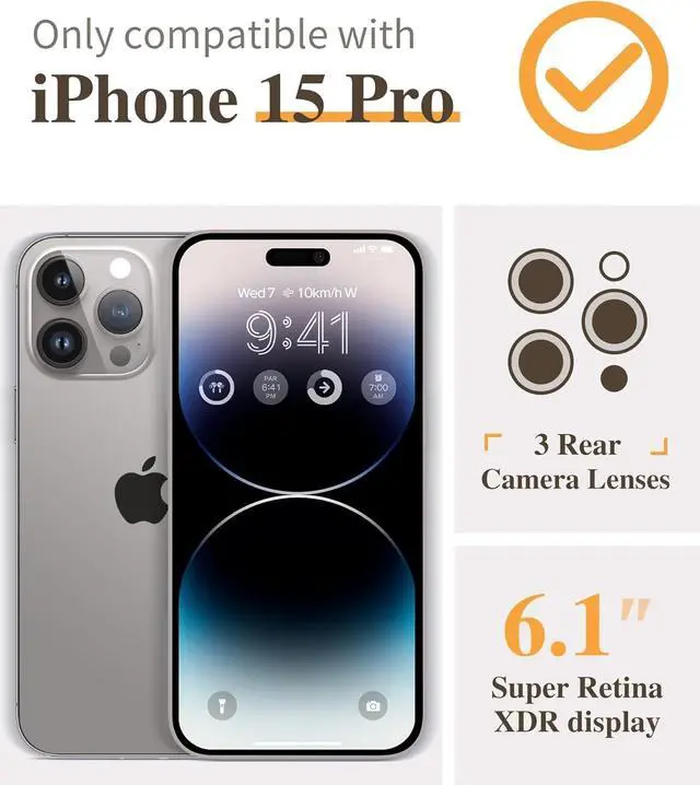Alt view image 2 of 5 - Entronix Case Compatible with iPhone 15 Pro - [Hard Back] Thick Clear