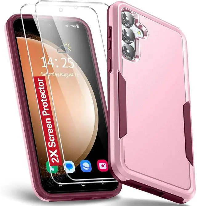 Alt view image 4 of 7 - Entronix Bundle Compatible with Galaxy S25 - Soft-Touch Dual-Layer Case & 2 Clear Screen Protectors