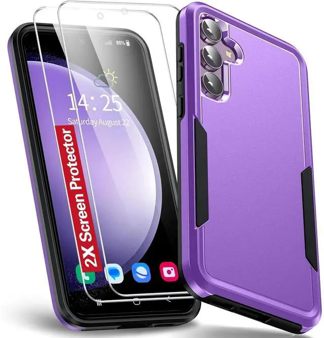 Alt view image 5 of 7 - Entronix Bundle Compatible with Galaxy S25 - Soft-Touch Dual-Layer Case & 2 Clear Screen Protectors