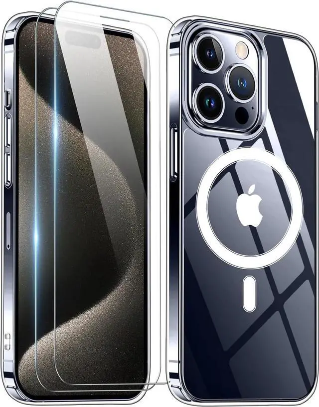 Main image of Entronix Bundle Compatible with iPhone 15 Plus - [Magnetic] Clear Case & 2 Clear Screen Protectors