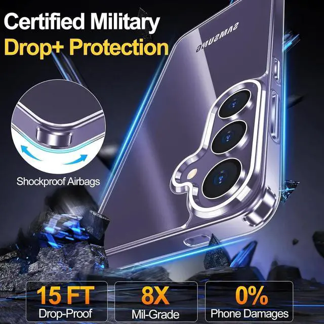Alt view image 4 of 6 - Entronix Bundle Compatible with Galaxy S25 - [Hard] Clear Case, 1 Clear Clear Screen Protector & 1 Camera Lens Protector