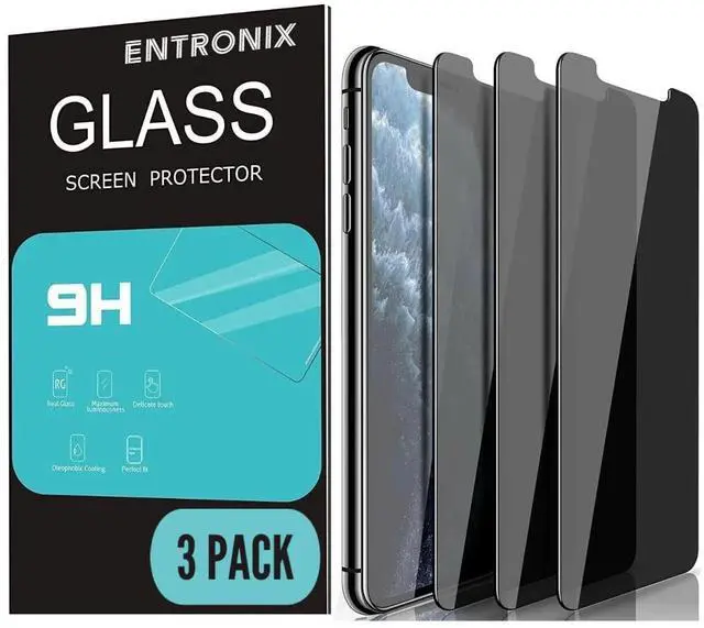 Main image of Entronix Anti-Spy Privacy Screen Protector Compatible with iPhone 15 Pro Max - 3-Piece Combo