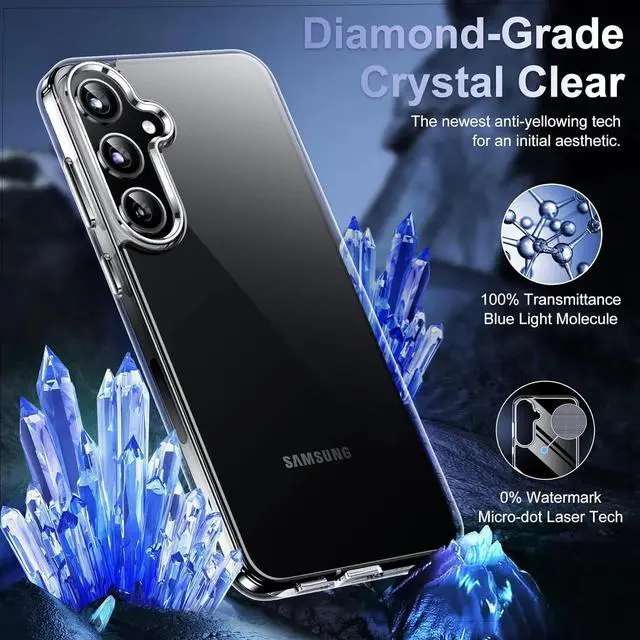 Alt view image 2 of 6 - Entronix Bundle Compatible with Galaxy S25 - [Hard] Clear Case, 2 Clear Clear Screen Protector & 2 Camera Lens Protectors