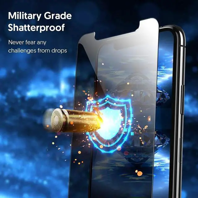 Alt view image 3 of 6 - Entronix Anti-Spy Privacy Screen Protector Compatible with iPhone 15 Pro Max - 3-Piece Combo