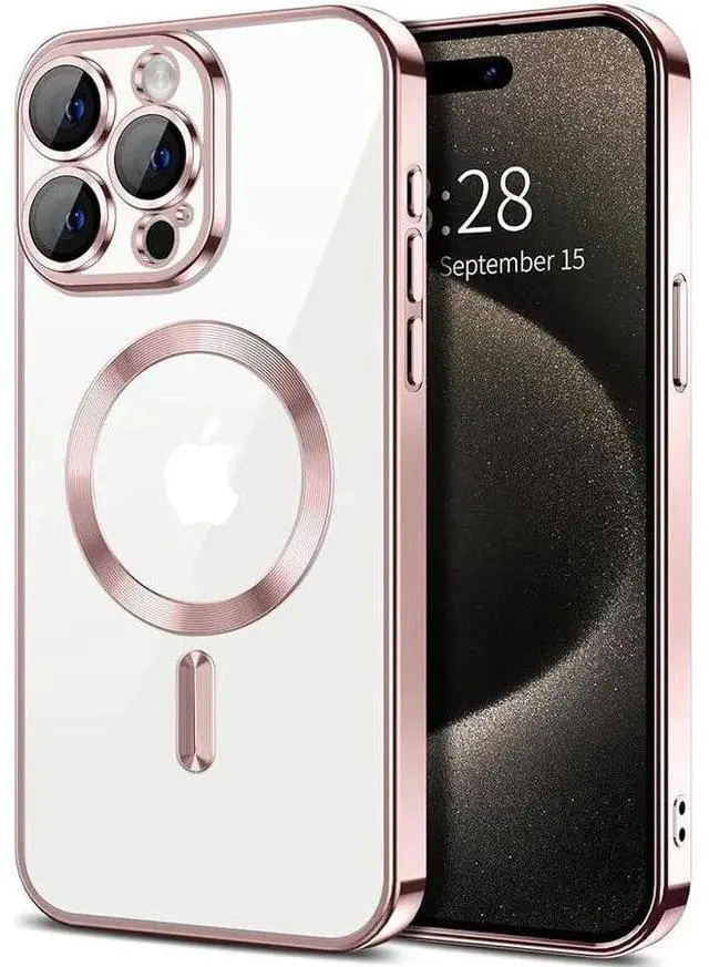 Alt view image 5 of 7 - Entronix [Magnetic] Case Compatible with iPhone 16 Pro - [Clear Back] Luxury Glossy Cover