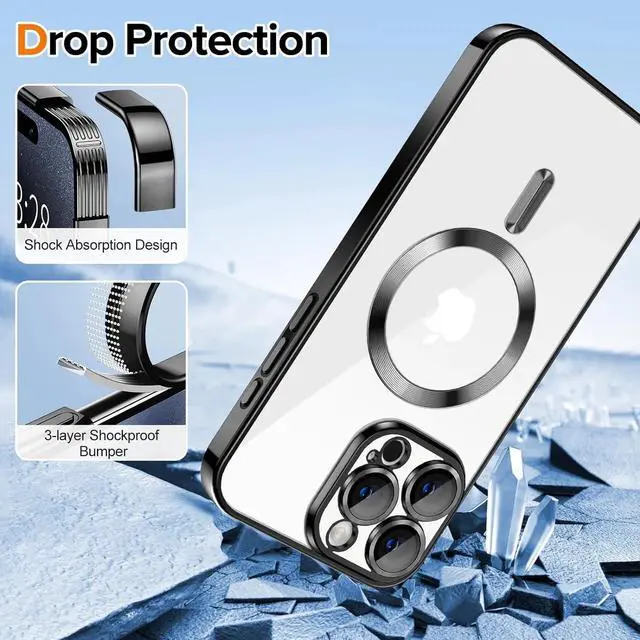Alt view image 7 of 7 - Entronix [Magnetic] Case Compatible with iPhone 16 Pro - [Clear Back] Luxury Glossy Cover