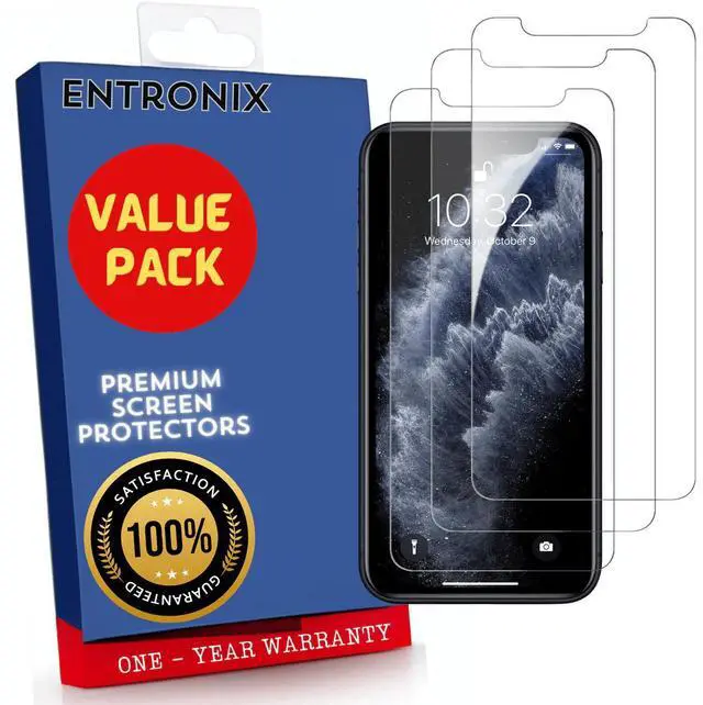 Main image of Entronix Clear Screen Protector Compatible with iPhone 11 - 3-Piece Combo