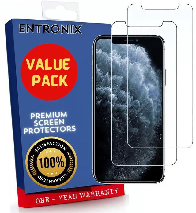 Main image of Entronix Clear Screen Protector Compatible with iPhone 11 Pro  - 2-Piece Combo