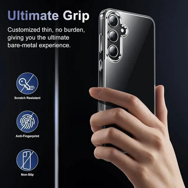 Alt view image 5 of 6 - Entronix Bundle Compatible with Galaxy S25 - [Hard] Clear Case, 2 Clear Clear Screen Protector & 2 Camera Lens Protectors