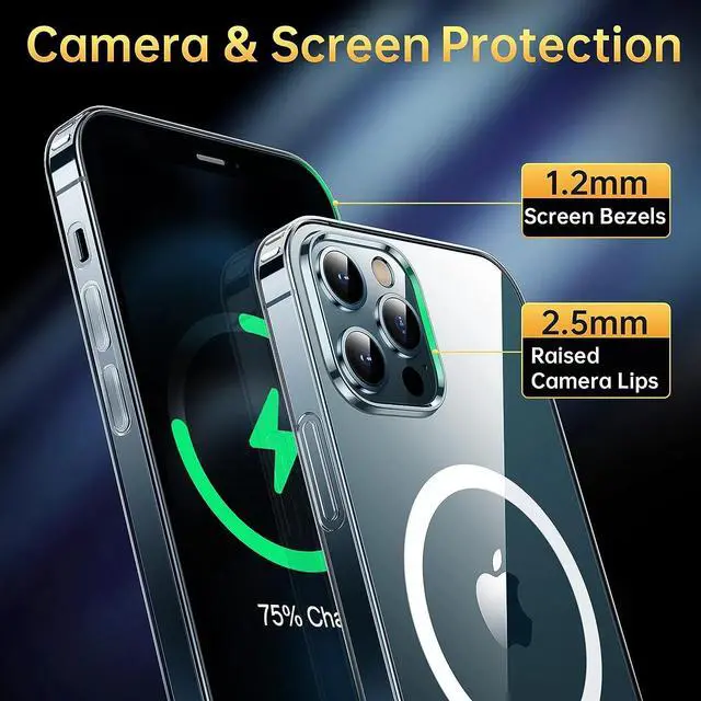 Alt view image 4 of 5 - Entronix Case Compatible with iPhone 12/12 Pro - [Hard Back] Slim Clear