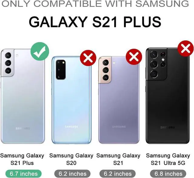 Alt view image 4 of 7 - Entronix Bundle Compatible with Galaxy S21 Plus - Heavy Duty Case & 2 Clear Screen Protectors
